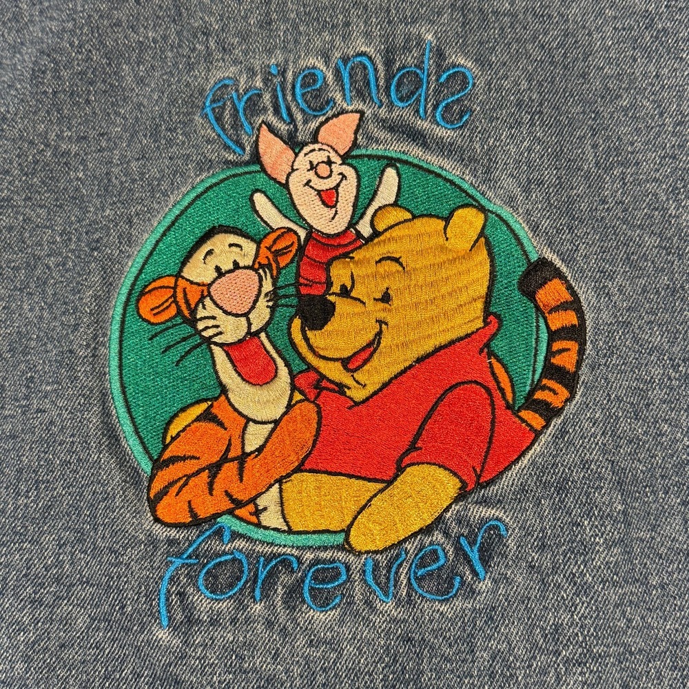 MICKEY INC WOMEN'S Sz M FRIENDS FOREVER POOH, PIGLET, & TIGGER DENIM VEST PIN - Picture 6 of 9
